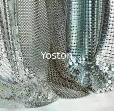 Chiny Srebrno-złote siatki druciane Curtain Aluminium Metallic Sequined Fabryczne Multi Shape dostawca